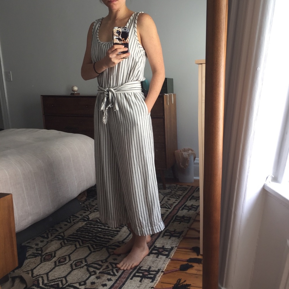 Striped Sleeveless Jumpsuit